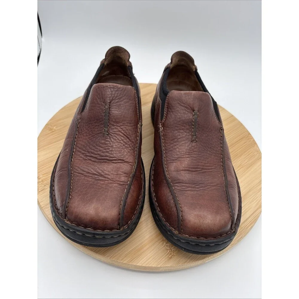 Clarks Pickett Mens 8M Brown Leather Casual Slip On Shoes 36596